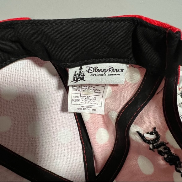 Disney Parks Minnie Mouse Ears Hat Red Polka Dot Disneyland Youth Cap - Picture 5 of 5